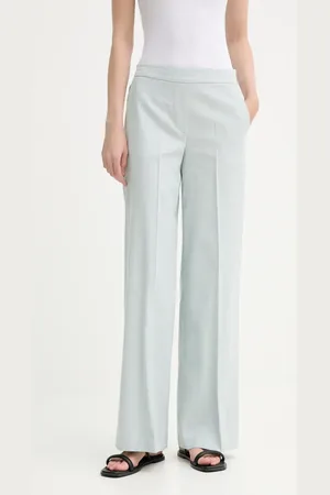 Paul Smith Kalhoty s příměsí lnu dámské, barva, high waist, W2R.349T.P31282