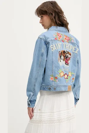 Superdry Džínová bunda barva, přechodná, W5011855A-D9H