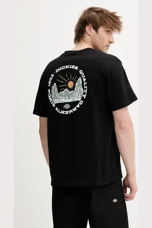 Dickies Bavlněné tričko pánské, barva, s potiskem, DK0A4Z8PBLK1