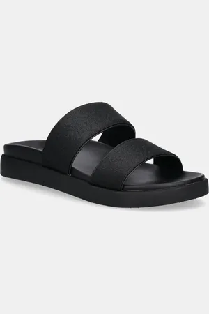 Calvin Klein Pantofle FLAT SLIDE - JACQ dámské, barva, na platformě, HW0HW02486