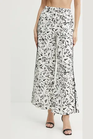 Karl Lagerfeld Kalhoty dámské, barva, široké, high waist, A2W10016