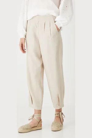 MEDICINE Lněné kalhoty dámské, barva, střih chinos, high waist