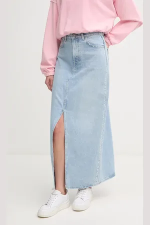 Pepe Jeans Bavlněná džínová sukně MAXI SKIRT HW STUD barva, maxi, PL901211R