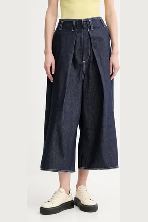 SUNNEI Džínové šortky dámské, tmavomodrá barva, high waist, RTWXBOT025