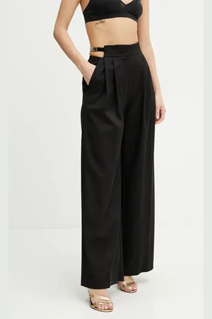 Roberto Cavalli Kalhoty dámské, barva, široké, high waist, 78PAA116 N0463