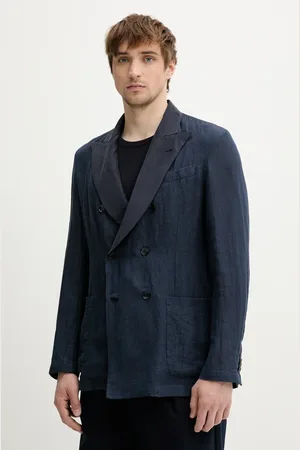 BARENA Plátěné sako Camicia Mola pánské, tmavomodrá barva, GIU5056.3144