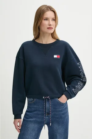 Tommy Hilfiger Bavlněná mikina SAILING dámská, tmavomodrá barva, s aplikací, WW0WW46764
