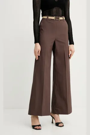 Twin-Set Kalhoty dámské, barva, široké, high waist, 251TT2105