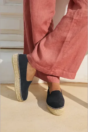 MANEBI Semišové espadrilky Hamptons Double Sole Espadrilles dámské, barva, na platformě, K 1.5 D0