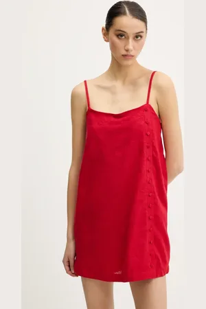 Abercrombie & Fitch Lněné šaty barva, mini, KI159-5573