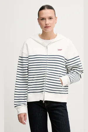 Tommy Hilfiger Bavlněná mikina dámská, barva, s kapucí, vzorovaná, DW0DW20303