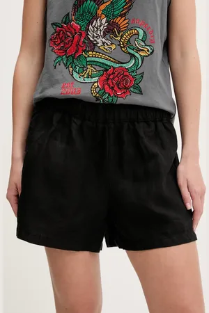 Superdry Lněné kraťasy dámské, barva, high waist, W7110450A-02A