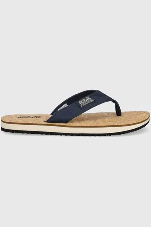 Jack Wolfskin Žabky dámské, tmavomodrá barva, na plochém podpatku