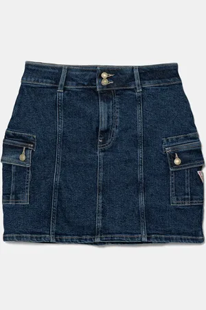Guess Dětská riflová sukně tmavomodrá barva, mini, J5GD07 D5NK0