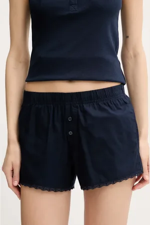 Hollister Bavlněné pyžamové šortky dámské, tmavomodrá barva, bavlněné, KI346-5039