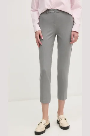 Benetton Kalhoty dámské, tmavomodrá barva, jednoduché, high waist, 4L4H557R4