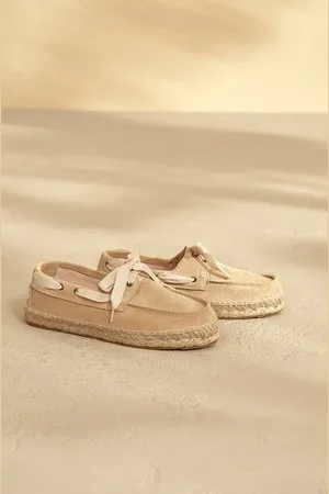 MANEBI Semišové mokasíny Hamptons Boat-Shoes Espadrilles dámské, barva, na plochém podpatku, K 1.1 KW
