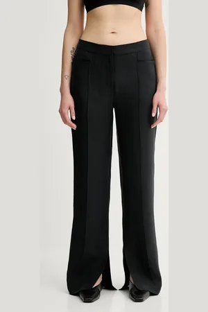 REMAIN Kalhoty s příměsí lnu dámské, barva, high waist, 502524100