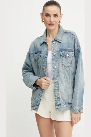 Armani Exchange Džínová bunda barva, přechodná, oversize, XW000902 AF10869