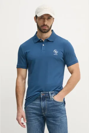 Guess Polo tričko NOLAN tmavomodrá barva, s aplikací, M4YP66 J1314