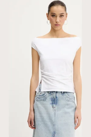 Abercrombie & Fitch Tričko barva, španělský výstřih, KI139-5576