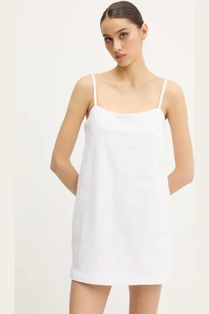 Abercrombie & Fitch Lněné šaty barva, mini, KI159-5696