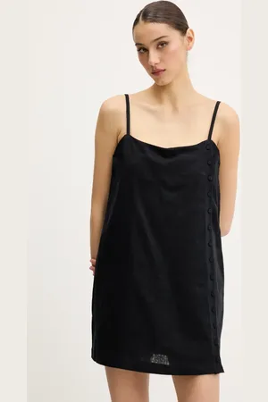 Abercrombie & Fitch Lněné šaty barva, mini, KI159-5572