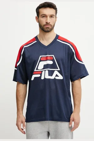 Fila Tričko Lommel pánské, tmavomodrá barva, s aplikací, FAM0915