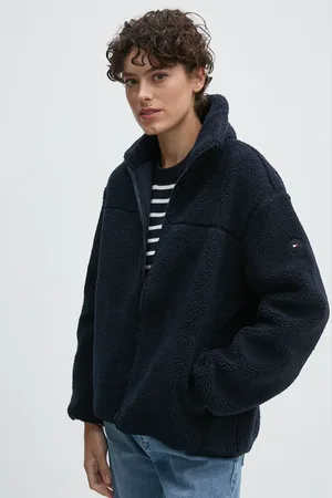 Tommy Hilfiger Fleecová mikina tmavomodrá barva, WW0WW43223