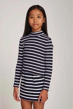 Tommy Hilfiger Dětské tričko s dlouhým rukávem tmavomodrá barva, s pologolfem, KG0KG08174