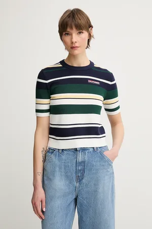Tommy Hilfiger Tričko SAILING dámské, tmavomodrá barva, WW0WW45596