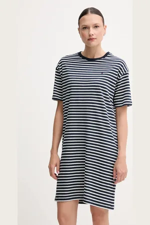 Tommy Hilfiger Bavlněné šaty tmavomodrá barva, mini, UW0UW05937