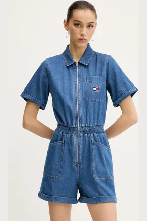 Tommy Hilfiger Džínový overal barva, s límečkem, DW0DW20371