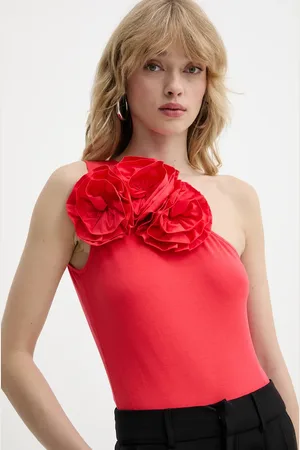Karl Lagerfeld Bavlněné body oranžová barva, odkrytá záda, A2W17005