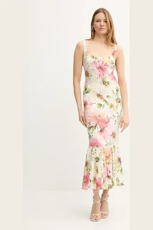 Guess Šaty FLEUR barva, midi, přiléhavé, W5GK20 WH4S2