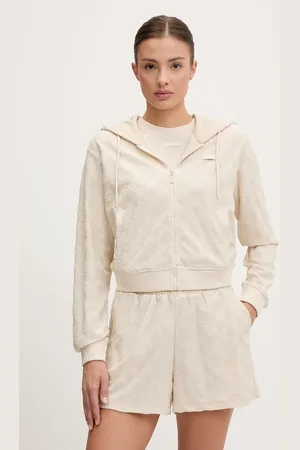 Guess Mikina PEONY dámská, barva, s kapucí, vzorovaná, V5GQ00 KCT02
