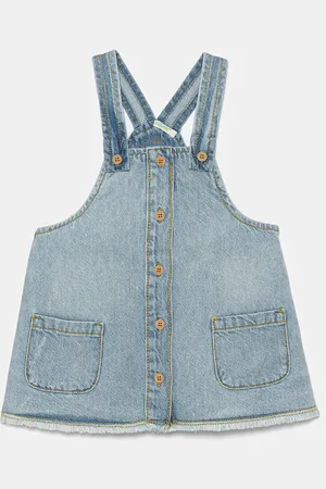 Benetton Dětské džínové šaty barva, mini, 45A7AT01C