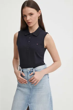 Tommy Hilfiger Top dámský, tmavomodrá barva, WW0WW41794