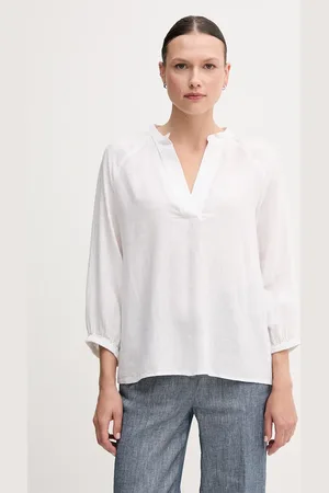 GANT Lněná halenka dámská, barva, hladká, 4300475