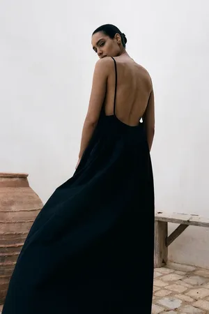 MUUV. Bavlněné šaty barva, maxi, oversize