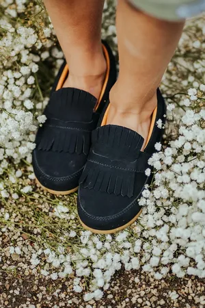Donsje Dětské kožené mokasíny Yaell Loafers tmavomodrá barva, 2029700