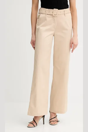 Guess Kalhoty AURORA dámské, barva, high waist, W5GB13 WH5M2
