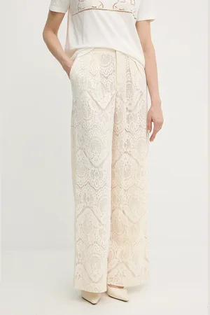 Twin-Set Kalhoty dámské, barva, široké, high waist, 251TS2191