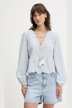 Superdry Bavlněná halenka dámská, barva, vzorovaná, W6012100A-2U7