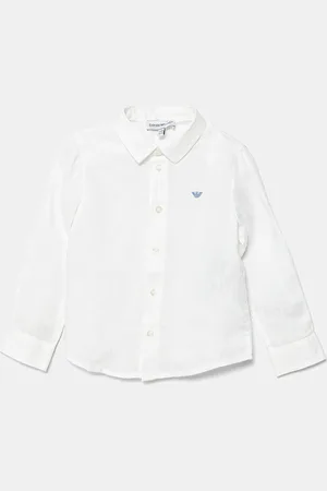 Emporio Armani Kojenecká lněná košile barva, 8NHC02 3NEEZ