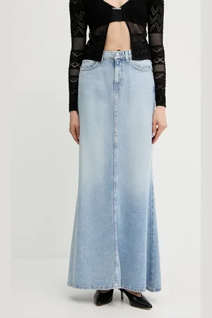 Guess Džínová sukně THAISS barva, maxi, W5GD83 D5B96