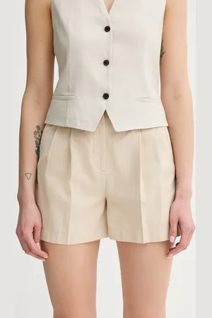 Paul Smith Šortky s příměsí lnu dámské, barva, high waist, W2R.317T.P31282