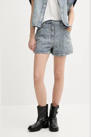 IRO Džínové šortky dámské, barva, s aplikací, high waist, WM30VINY