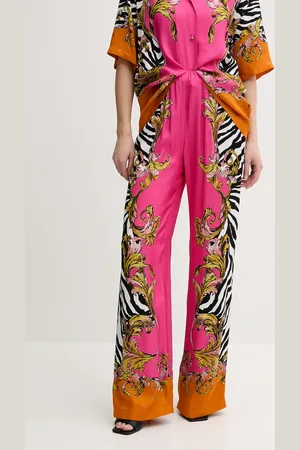 VERSACE Kalhoty dámské, barva, široké, high waist, 78HAA1P2 NS653
