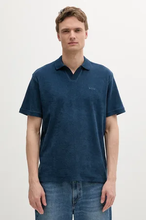 HUGO BOSS Bavlněné polo tričko pánské, tmavomodrá barva, 50539869